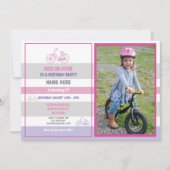 Invitation Photo de filles de rose de partie de tour de (Devant)