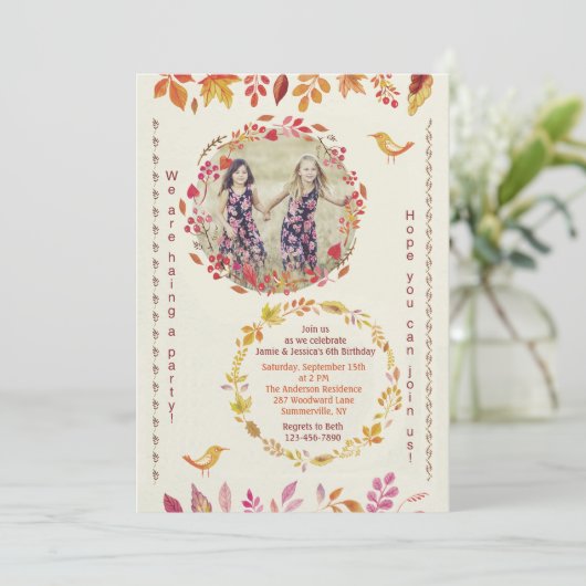 Invitation photo de fin d'automne (Debout devant)