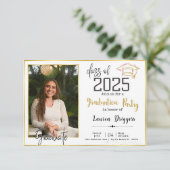 Invitation Photo de fin d'études 2024 Black Gold (Debout devant)