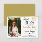 Invitation Photo de fin d'études 2024 Black Gold (Devant / Derrière)