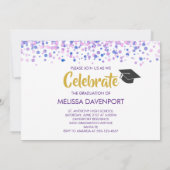 Invitation Photo de fin d'études avec Font Party tendance (Dos)