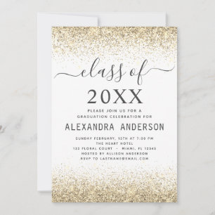 Invitation Photo de fin d'études Classe d'or blanc de 2022