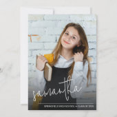 Invitation Photo de fin d'études de script moderne (Dos)