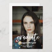 Invitation Photo de fin d'études en script moderne  (Devant / Derrière)