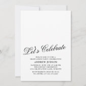 Invitation Photo de fin d'études moderne noir & blanc 2025 (Dos)