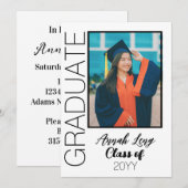 Invitation Photo de fin d'études promotion  (Devant / Derrière)