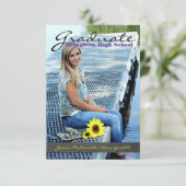 Invitation Photo de fin d'études supérieures verticales - Bar (Debout devant)