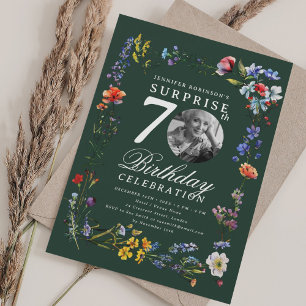 Invitation Photo de fleur sauvage SURPRISE 70e Anniversaire V