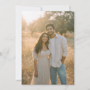 Invitation Photo de fleurs beige serein