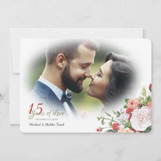 Invitation Photo de fleurs de jardin vintage pour anniversair (Devant)