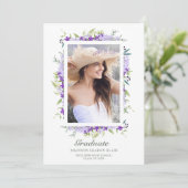 Invitation Photo de fleurs et branches aux tons violets pour  (Debout devant)