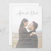 Invitation Photo de fond moderne simple QR Code RSVP All in O (Devant / Derrière)