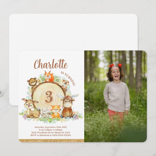 Invitation photo de forêt (Devant / Derrière)