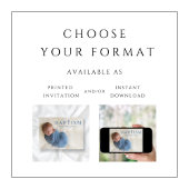 Invitation Photo de garçon bleu moderne Baptême