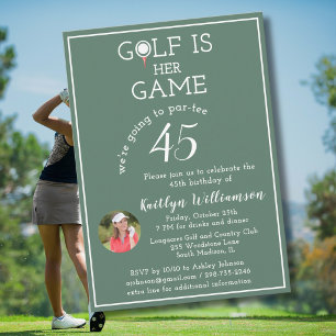 Invitation Photo de golf de dame élégante Fête d'anniversaire