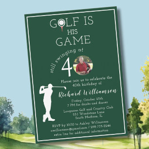 Invitation *Photo de golf élégant pour homme Fête d'anniversa