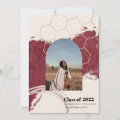 Invitation Photo de graduation Abstraite d'or et de rose (Devant)