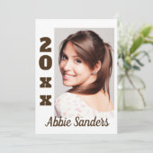 Invitation Photo de graduation couleur blanche personnalisée  (Debout devant)