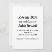 Invitation Photo de graduation couleur blanche personnalisée  (Dos)