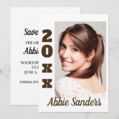 Invitation Photo de graduation couleur blanche personnalisée  (Devant / Derrière)