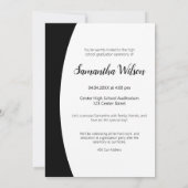 Invitation Photo de graduation de Black Curved Frame (Dos)