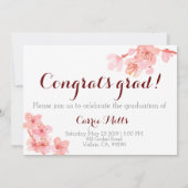 Invitation photo de graduation de la floraison de  (Dos)