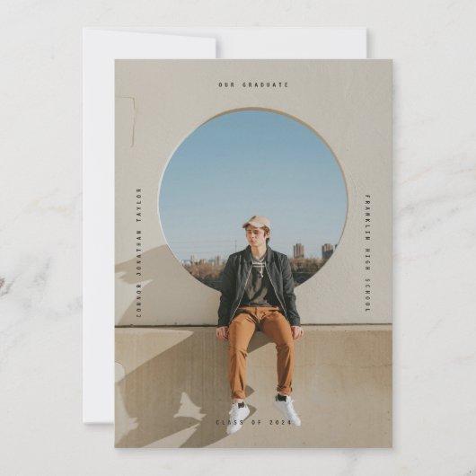 Invitation Photo de Graduation de la Typographie Noire modern (Devant)