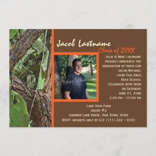 Invitation Photo de Graduation des arbres forestiers
