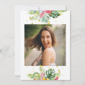 Invitation Photo de Graduation du feuillage floral tropical m (Dos)