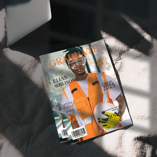 Invitation photo de graduation du magazine d'ingénierie moder