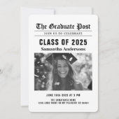 Invitation Photo de graduation d'un journal moderne (Devant)