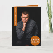 Invitation Photo de graduation géométrique orange brûlé (Devant)