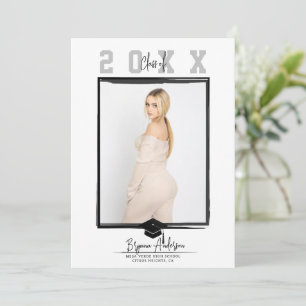Invitation Photo de Graduation Minimale Blanche (couleur)