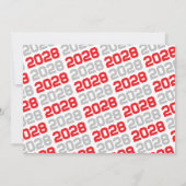 Invitation photo de graduation rouge, gris et blan (Dos)