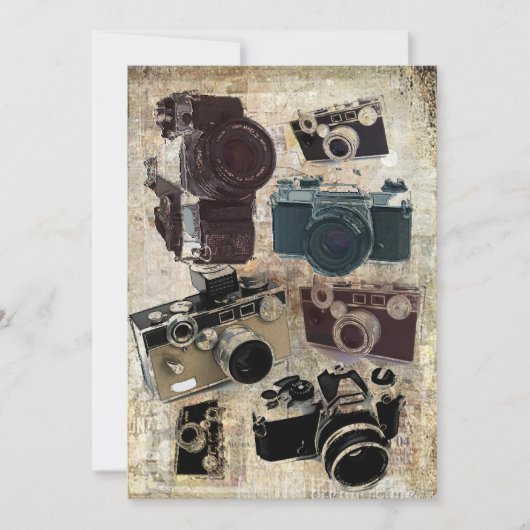 Invitation Photo de Grunge Vintage Camera (Devant)