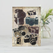 Invitation Photo de Grunge Vintage Camera (Debout devant)