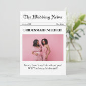 Invitation Photo de journal Be My Bridesmaid Proposition Card (Debout devant)