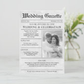 Invitation Photo de journal Élégant ensemble de mariage tout  (Debout devant)