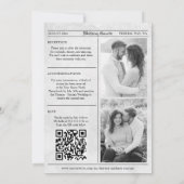 Invitation Photo de journal Élégant ensemble de mariage tout  (Dos)