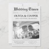 Invitation Photo De Journal Élégant Tout En Un Mariage (Devant)