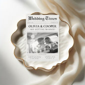 Invitation Photo De Journal Élégant Tout En Un Mariage