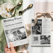 Invitation Photo De Journal Élégant Tout En Un Mariage