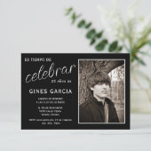 Invitation Photo de joyeux anniversaire espagnol (Debout devant)
