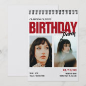 Invitation Photo de joyeux anniversaire moderne (Devant / Derrière)