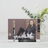 Invitation Photo de la 2e année | Script Chic Simple Keepsaké (Debout devant)