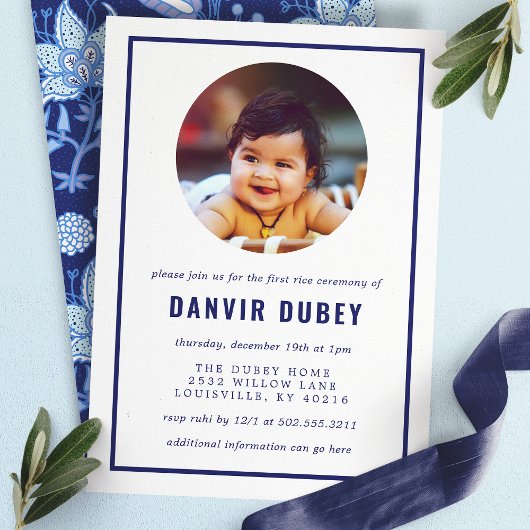 Invitation Photo de la cérémonie du premier riz Annaprashan B