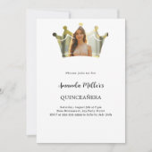 Invitation Photo de la Couronne Quinceanera (Devant)
