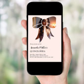 Invitation Photo de la crème de l'arc élégante Quinceanera