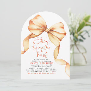 Invitation Photo de la douche de mariée Terre cuite qui noue