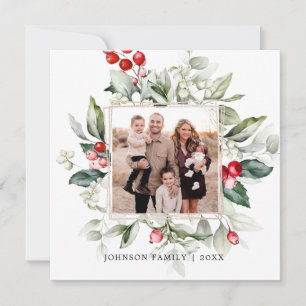 Invitation Photo de la famille Berry d'hiver